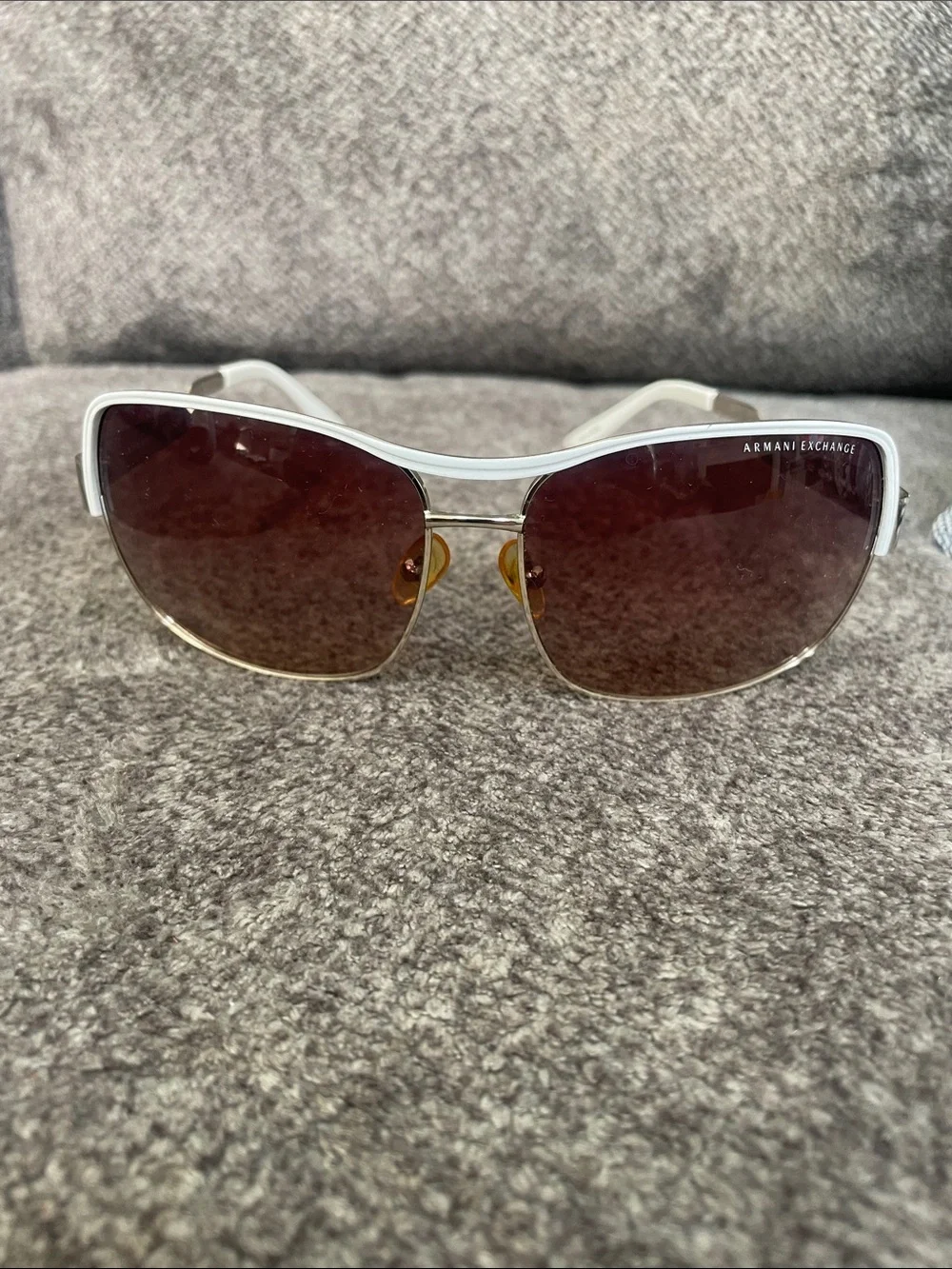 Armani Exchange White Frame Brown Gradient Lens Sunglasses
